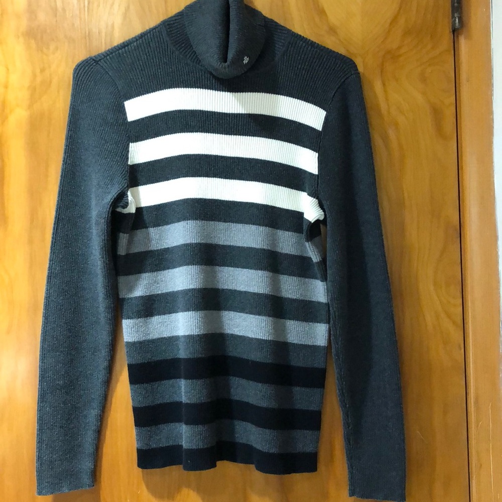 Ralph Lauren women’s XL gray striped knit sweater